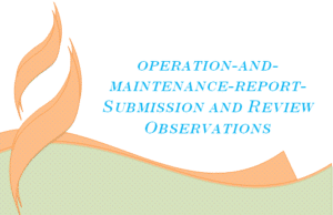 Operation and maintenance report