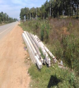 Laying of electric poles in ROW without permission of the Highway Authority