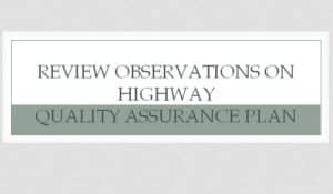 Observations on Quality Assurance Plan