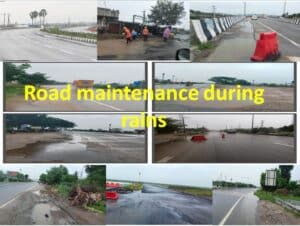 Road maintenance during rains