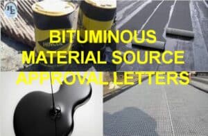 Bituminous material source approval letters